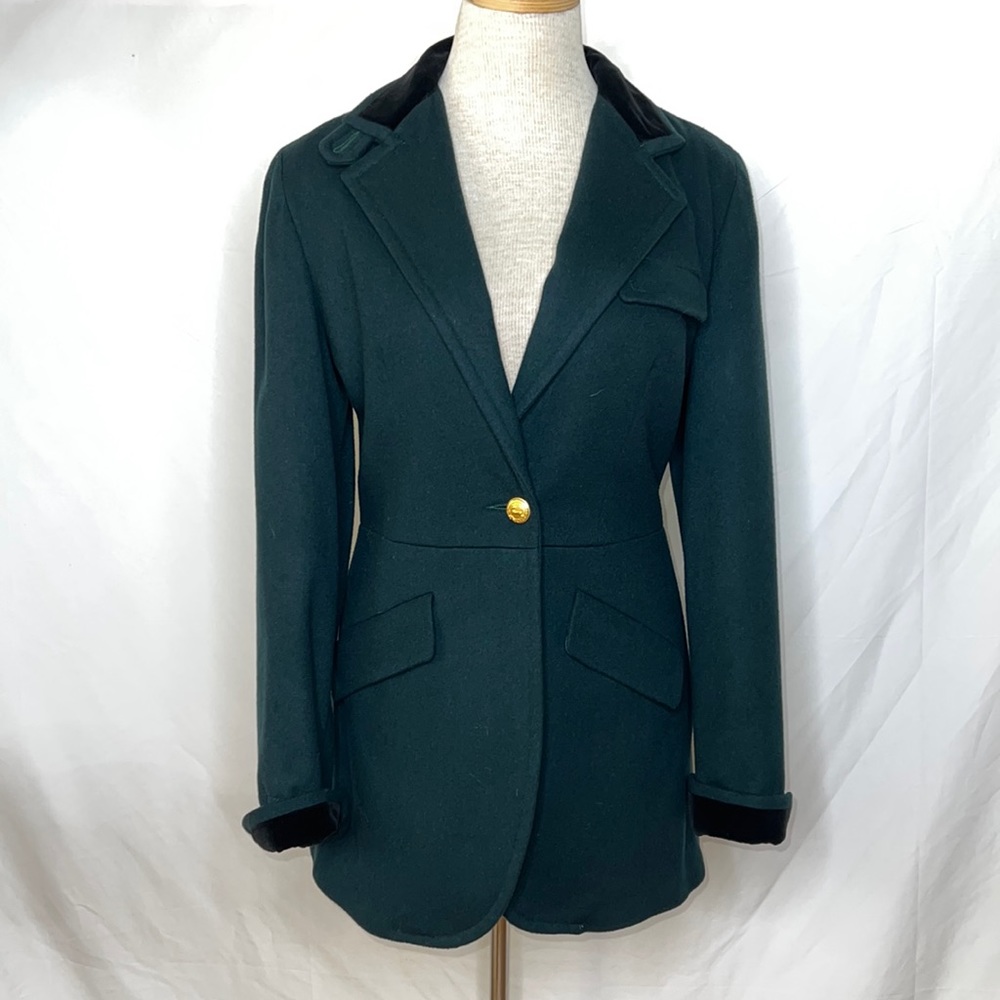 Wathne Deep Green Single-Button Tailored Blazer